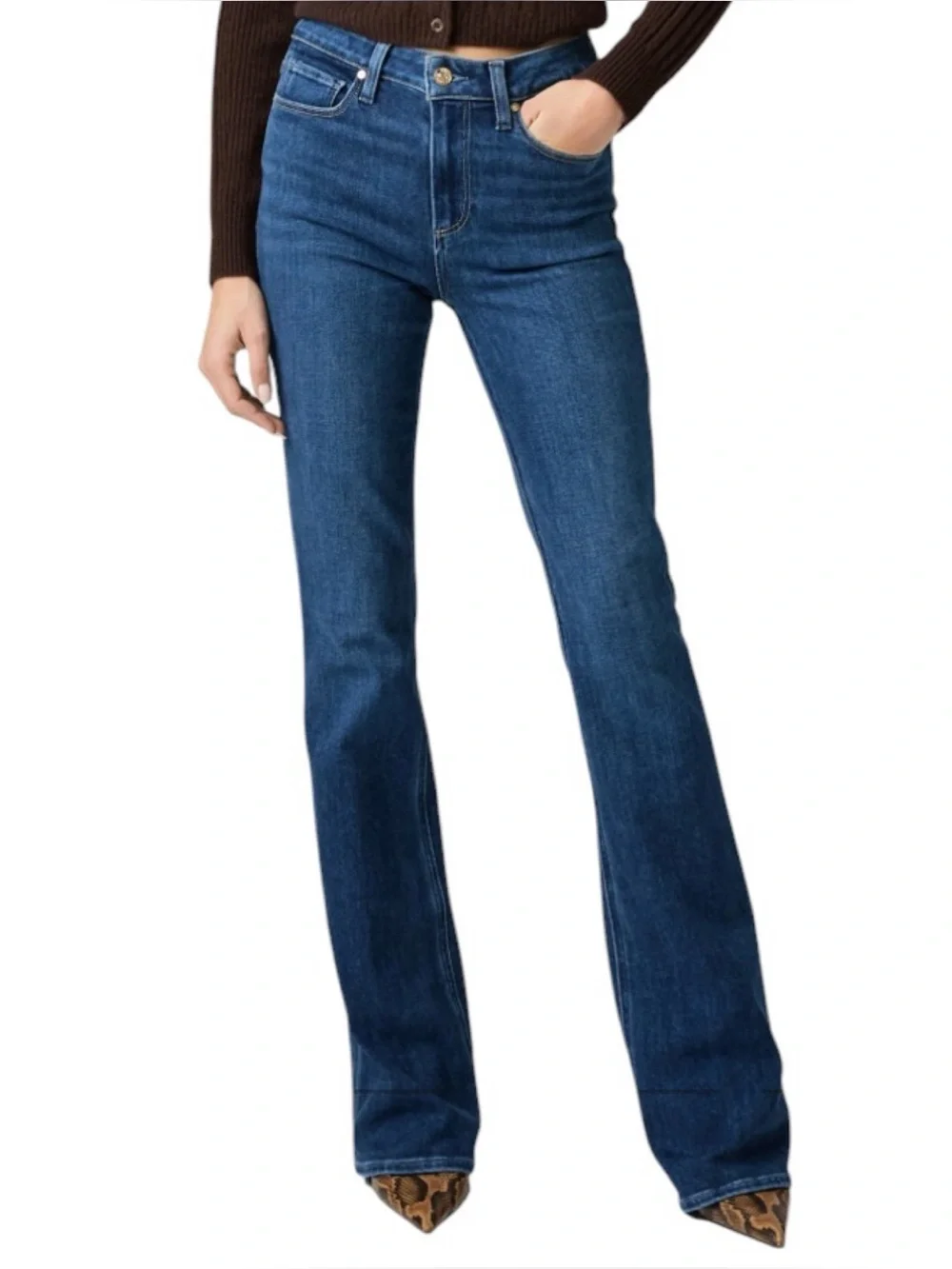 Paige‎ High Rise Laurel Canyon Dark Blue Bootcut Jeans Size 27